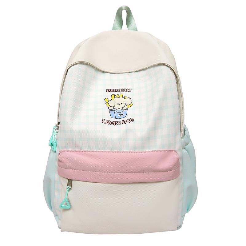 Extra Large Japanese Style Plaid Backpack for Middle & High School Students