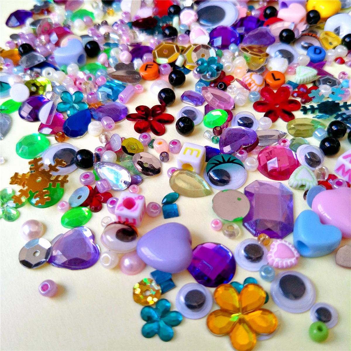 

50g Mixed Beads, Sequins & Rhinestones for DIY Jewelry & Clothing Decor