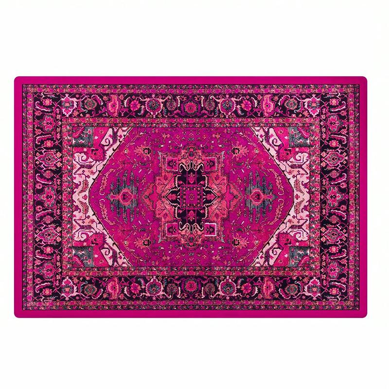 

Pink Vintage Plaid Rug for Bedroom and Living Room Non-Slip Play Area with Backing Perfect for Play Area and Game Decoration 40x60cm