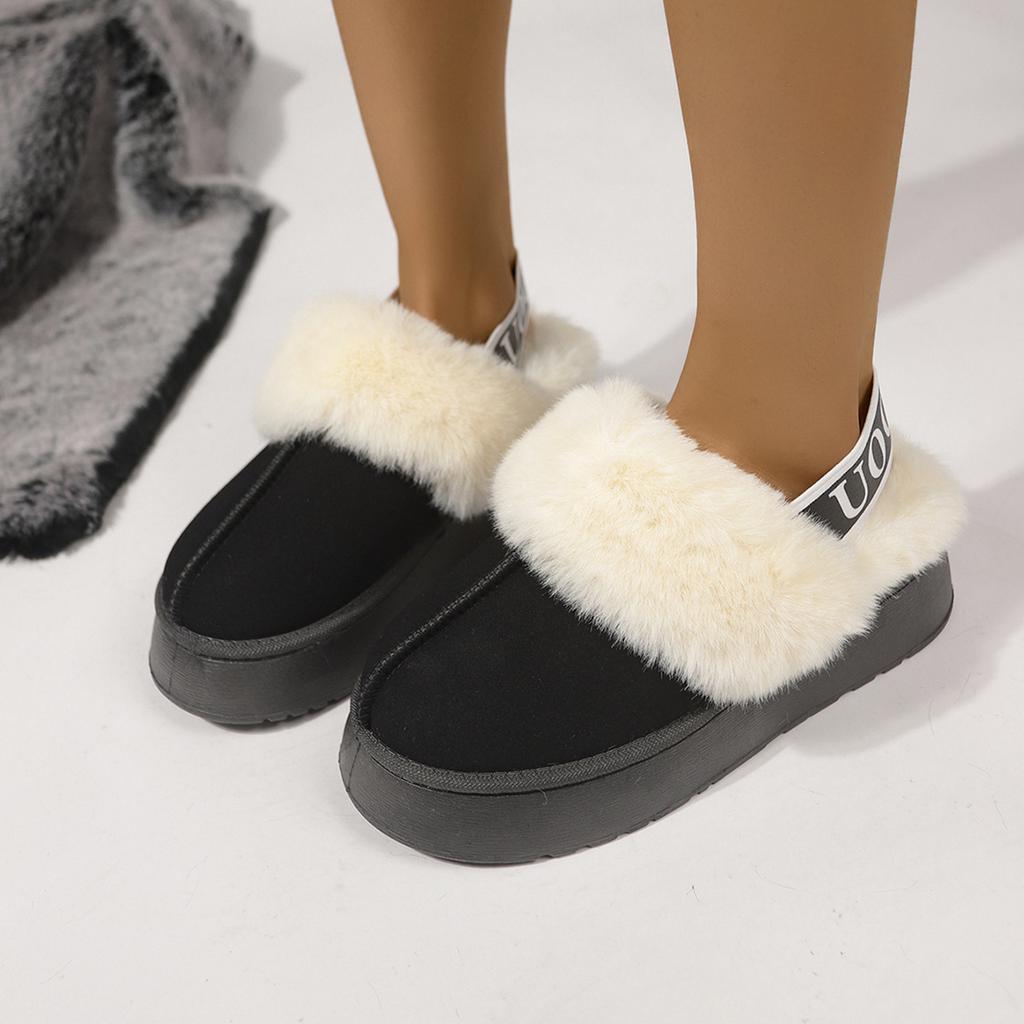 2025 Snow Boots Women's Platform Cotton Slippers Women's Two Wear Fleece To Keep Warm, Plus-size Wool Women's Slippers