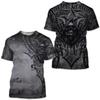 Retro and Old 3D Digital Printing Men's Loose Casual Short-sleeved Crew Neck T-shirt