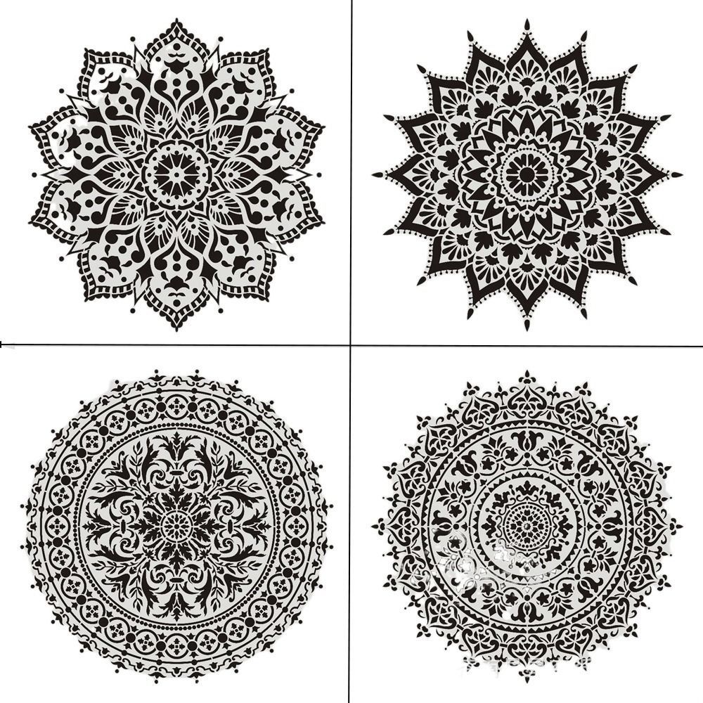 DIY Manual Spraying Embossed Paper Card Drawing Board Wallpaper Mould Wall Painting Template