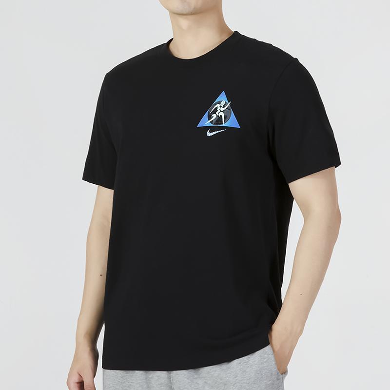 Nike Logo Print Casual Short Sleeve T-Shirt Men Tops Black DQ1070-010