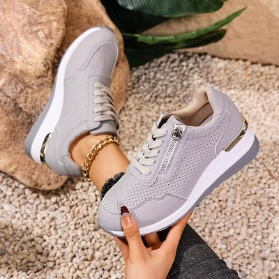 Large Size Single Shoes Women'S Four Sneakers Lace-Up Korean Version Of Fashionable Women'S Single Shoes