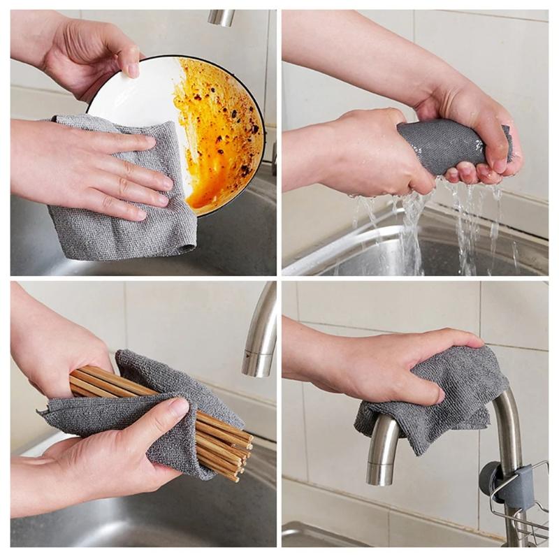Roll of Disposable Cloth, Reusable for Both Dry and Wet Use, Tearable for Lazy People, Ultra-fine Fiber Cloth Roll for Kitchen