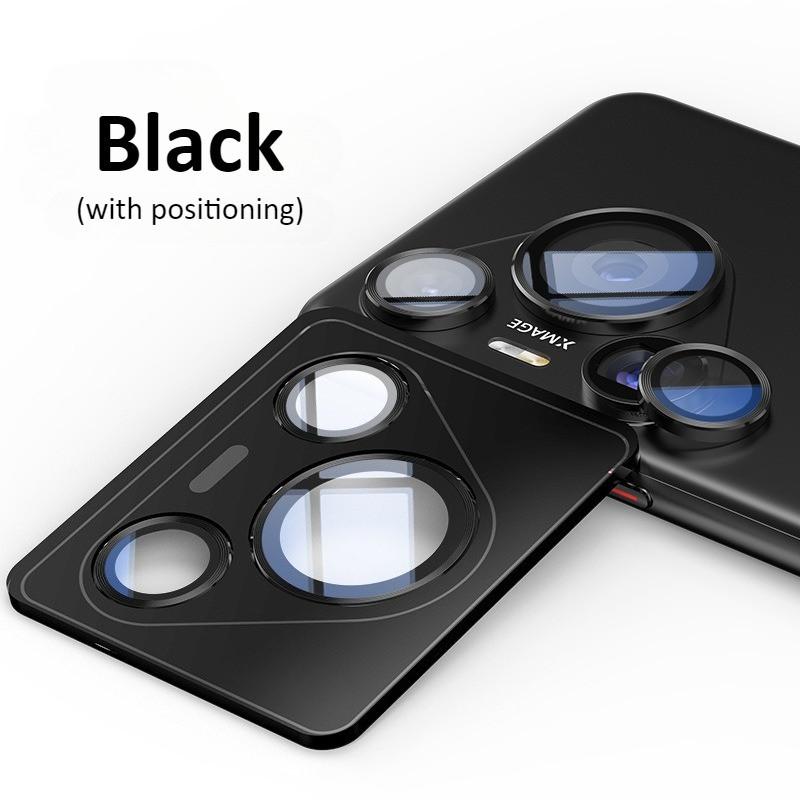 Для Huawei Pura 80 70 Pro Pro+ Ultra Металлическое кольцо Закаленное стекло Защита объектива камеры pura80 70pro 80ultra Позиционирующая Защитная пленка для объектива For Huawei Pura 80 чёрный