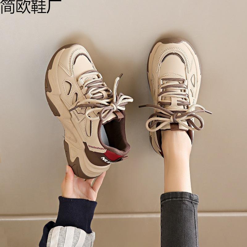 

Women s shoes winter new thick-soled heightening shoes wear-resistant, non-slip and versatile sports 40 коричневий