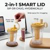 Leak-proof Water Bottle Reusable Straw Water Cup Outdoor Sport Portable Transparent Plastic Drinking Bottle With Tea Strainer