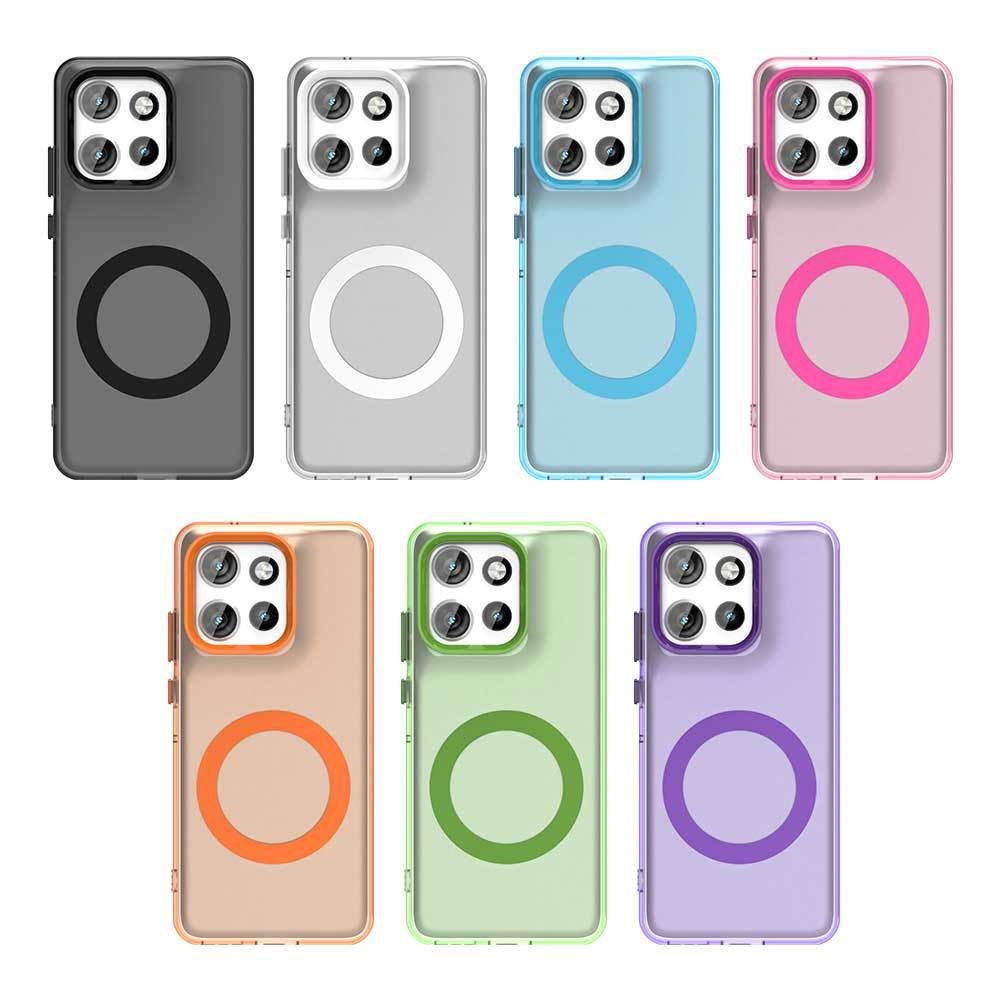 For Motorola Moto Edge 50 Neo Magnetic Frosted Candy Color Phone Case For Motorola G35 5G S50 Translucent Matte Shockproof Cover
