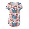 Women Tunic Tops Dressy Casual Summer Short Sleeve Shirts Loose Fit Pleated Boho Top Independence Day