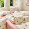 Fresh Literary Style Glutinous Cotton Bedding Set - Four-Piece Set for Dormitory or Home