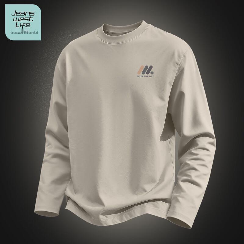 JEANSWEST LIFE Herren Lockere Passform Langarm Baumwoll-T-Shirt