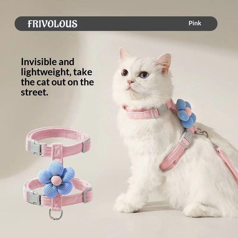 Cat Harness and Leash Set Adjustable Lightweight Escape Proof Vest for Small Cat Kitten Outdoor Camping Hiking