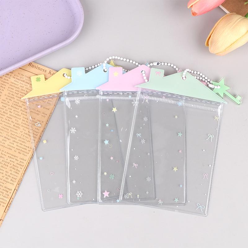 Cute Cartoon Transparent House Card Cover Pvc Clear Photo Holder Badge Id Credit Card Case Student Campus Cards Protector