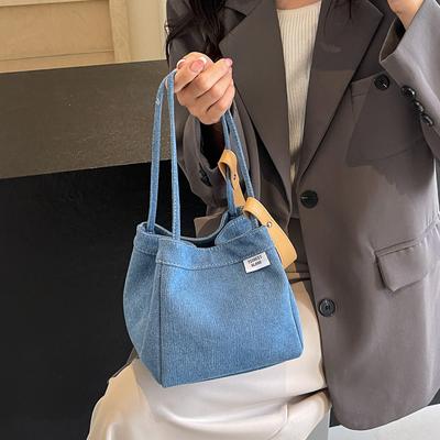 Denim Shoulder Bag Women's Portable Bucket Bag Small Handbag
