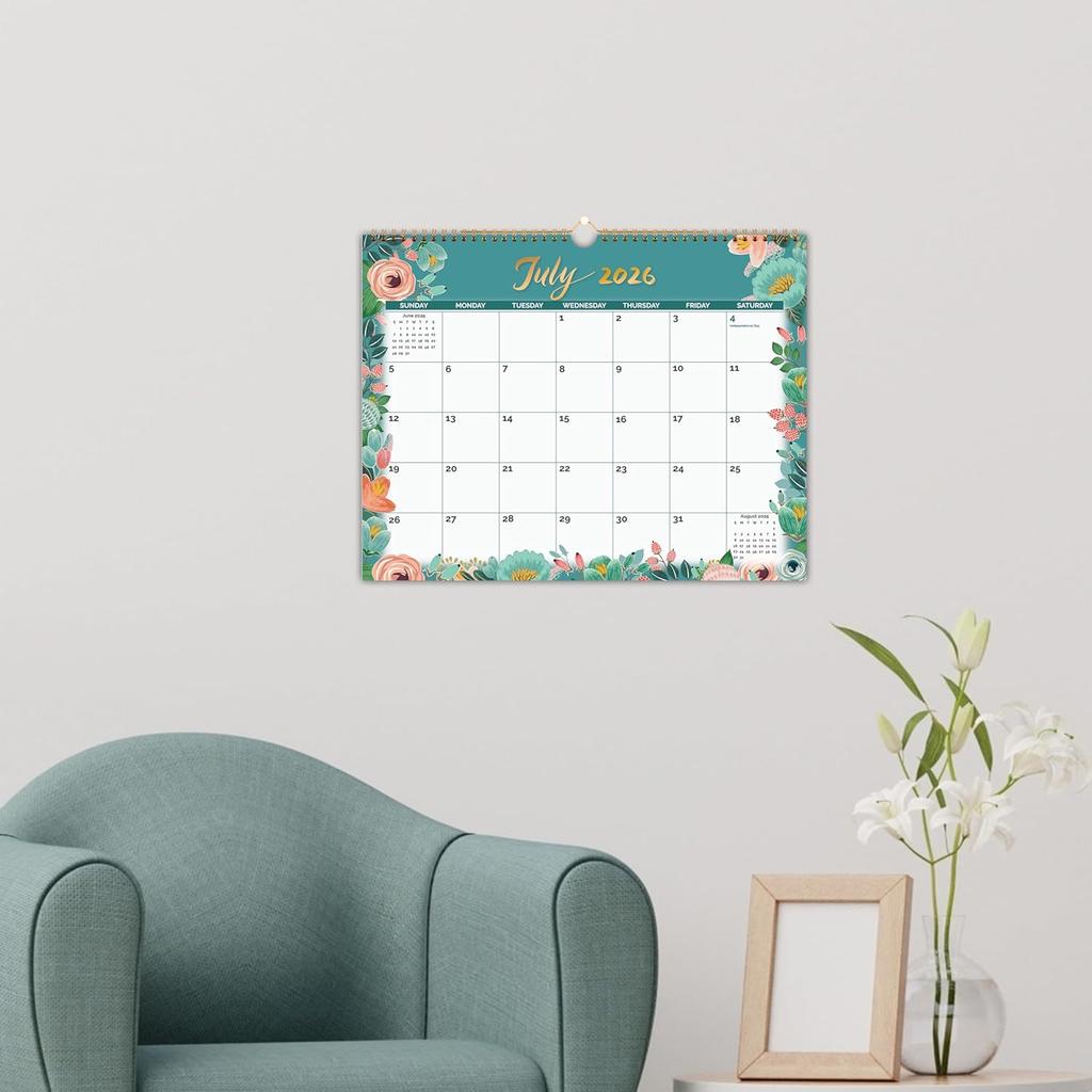 2026 Wall Calendar - 2026 Calendar covers 12 Months, Jan.2026 - Dec.2026,14.8 "x11.4", Large Ruled Blocks Perfect for Planning and Organizing for