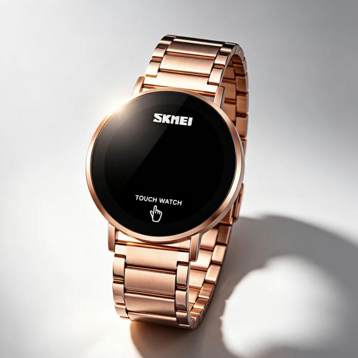 Unisex Digital Watch SKMEI Touch Screen Stainless Steel 30M Waterproof 1550