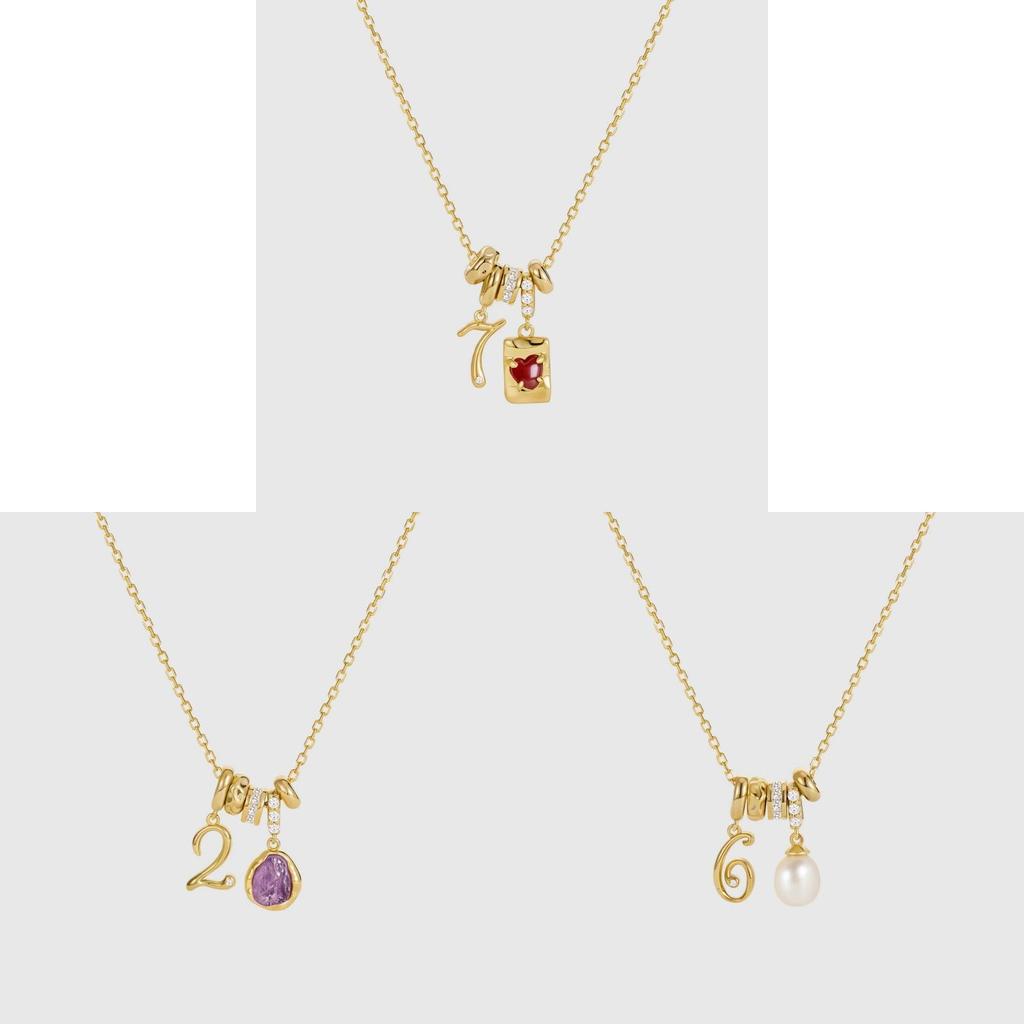 Copper Numeric Pendant Chain With Electroplated Finish For Trendy Casual Looks