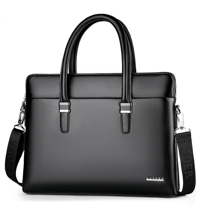 Men's PU leather handbag large capacity business laptop briefcase commuter crossbody bag high quality shoulder computer bag