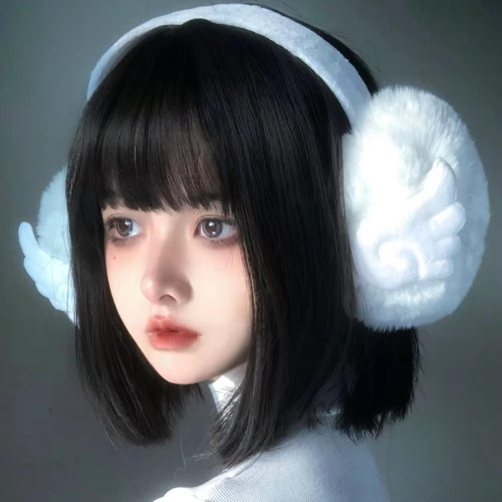 Foldable Angel Wing Earmuffs Soft Plush Outdoor Earflap Protection Ear Cover  for Girls