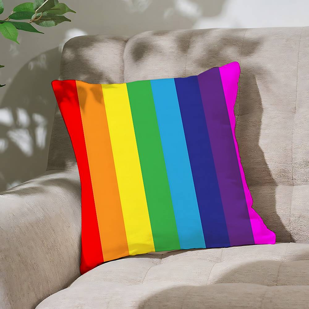 Rainbow Lgbt Pillow Case Cushion Cover Soft Cute Throw Pillow Case For Car Sofa Pillowcase Polyester With Zipper