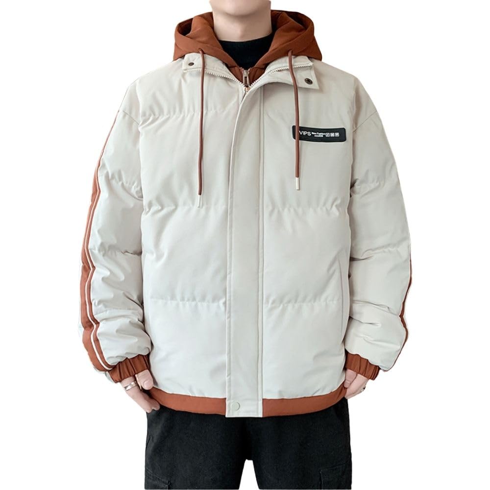 

Wolass Men s Down Jacket, Lightweight and Thick, Warm, Windproof, and Insulated, White-Medium, Winter Jacket, Coat, Winter Wear, Plus Sizes Available