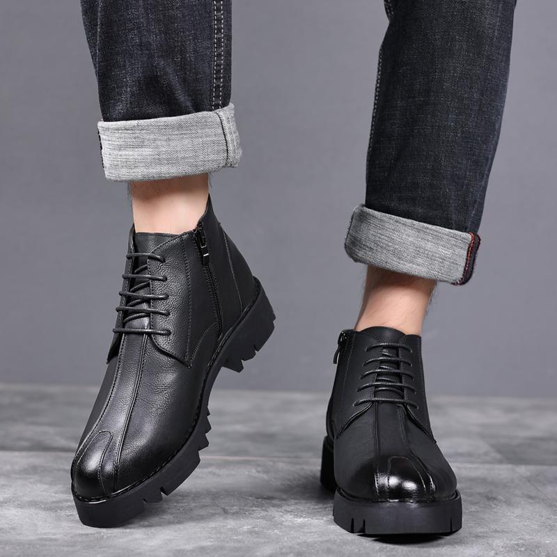 Business- und Freizeit-High-Top-Herrenlederschuhe Klassischer minimalistischer Designstil Hochzeit täglich Büro Schwarz Heiß verkaufte Schuhe