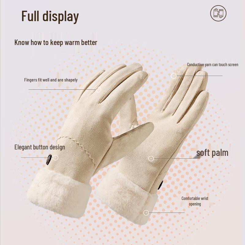 MISSION UV Women's Winter Thermal Fleece-lined Gloves