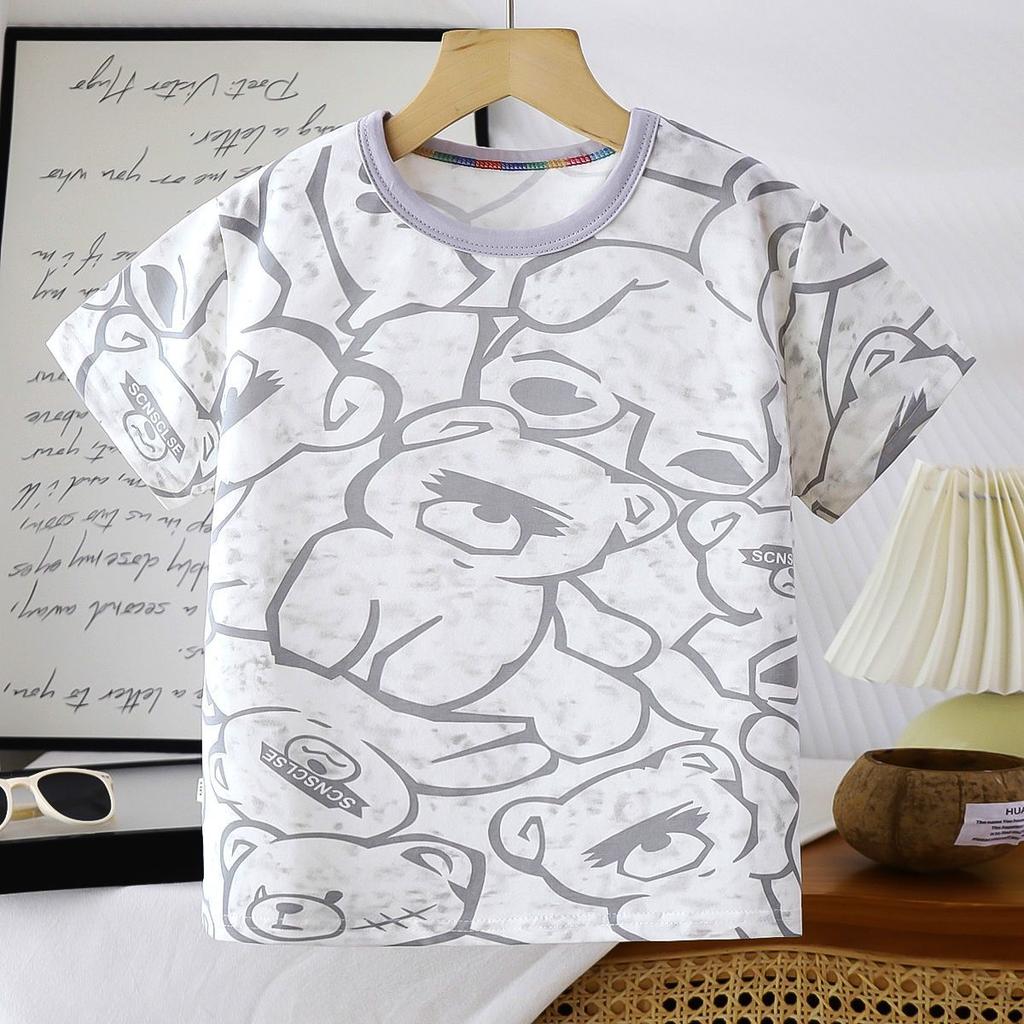 New Summer T-shirt for Girls Summer Clothes for Babies and Children Half Sleeved Cotton Thin Short Sleeved Shirt for Boys and Babies