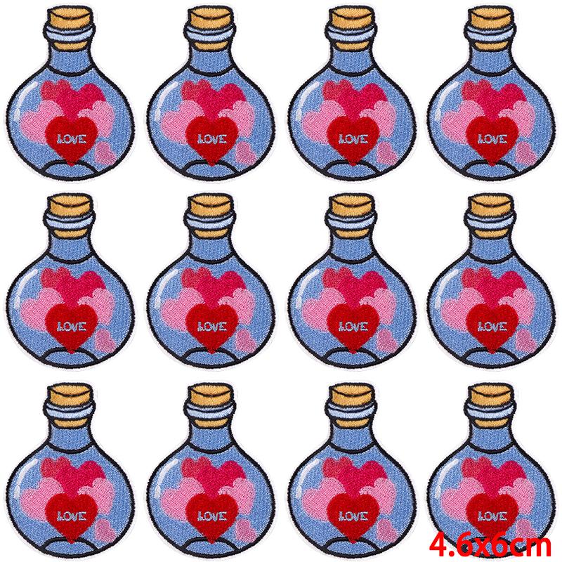 10Pcs/Lot Cartoon Envelope Patch Iron On Embroidered Patches For Clothing Thermoadhesive Patches On Clothes Heart Fusible Patch