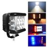 4"Led Work Dual Side Shooter Pod White & Amber Strobe Lamp Off Road Flashing Light For Car Truck Pickup Boat Suv