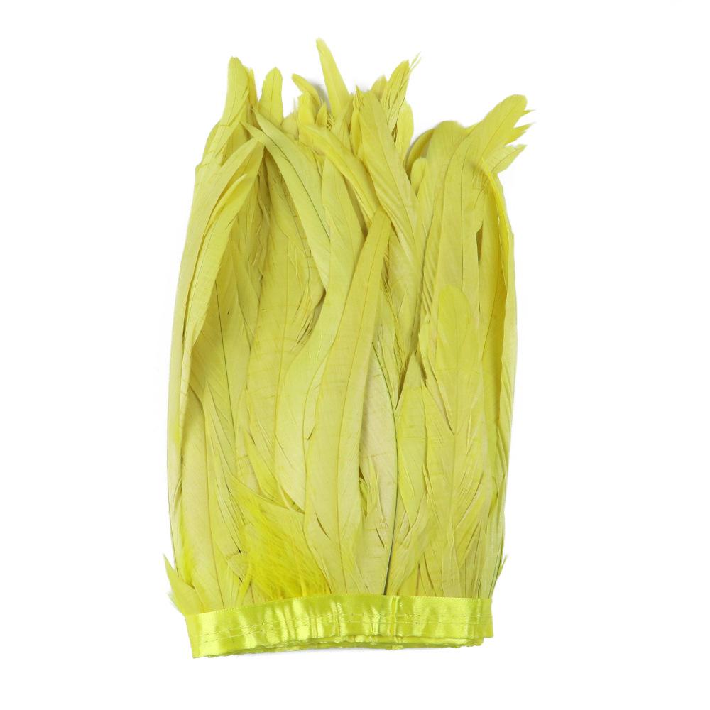 2M Cock Tail Feather Cloth Edge Decoration 25-30Cm 10-12 Inch Chicken Feather Ribbon Wedding Party Decoration Dress