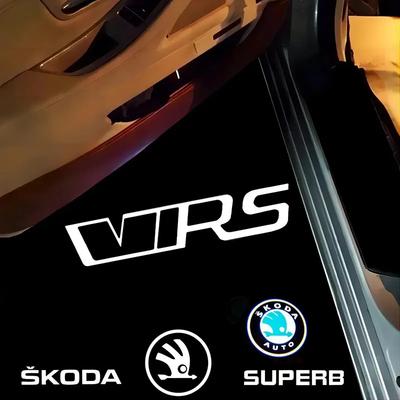 2X LED For Skoda VRS Superb 2 MK2 Superb 3 2006 - VRS Car Door Ghost Shadow Light Lamp Projector Decoration Accessories