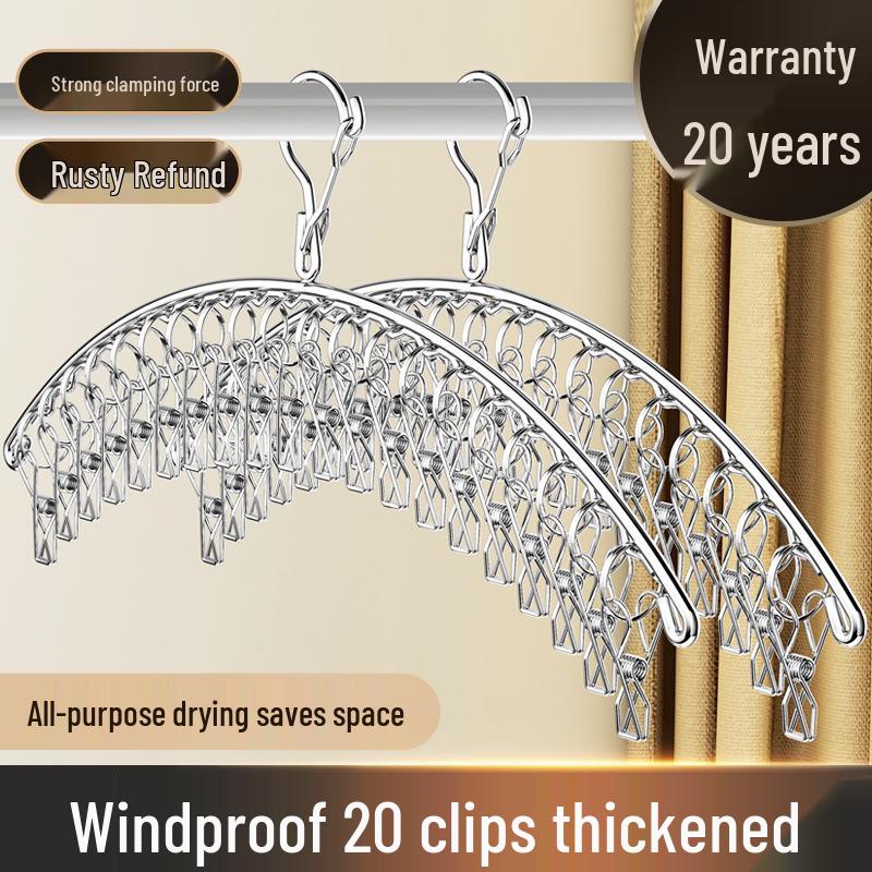 Stainless Steel Multi-Clip Clothes Drying Rack for Socks and Underwear