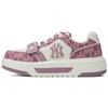 New York Yankees Synthetic Leather Slip Resistant Abrasion Resistant Low Top Skateboard Shoes Unisex Dark Pink 3ASXP025N-50PKD