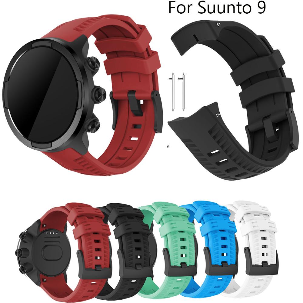 Sportovní silikonový 24mm náramek pro Suunto 9/9 Brao/Spartan Sport Wrist HR Baro/sport baro Náhradní řemínek k hodinkám