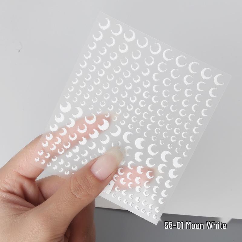 Aha Dreamy Starburst Nail Stickers - Gold, Silver, Black & White Japanese Crescent Stars