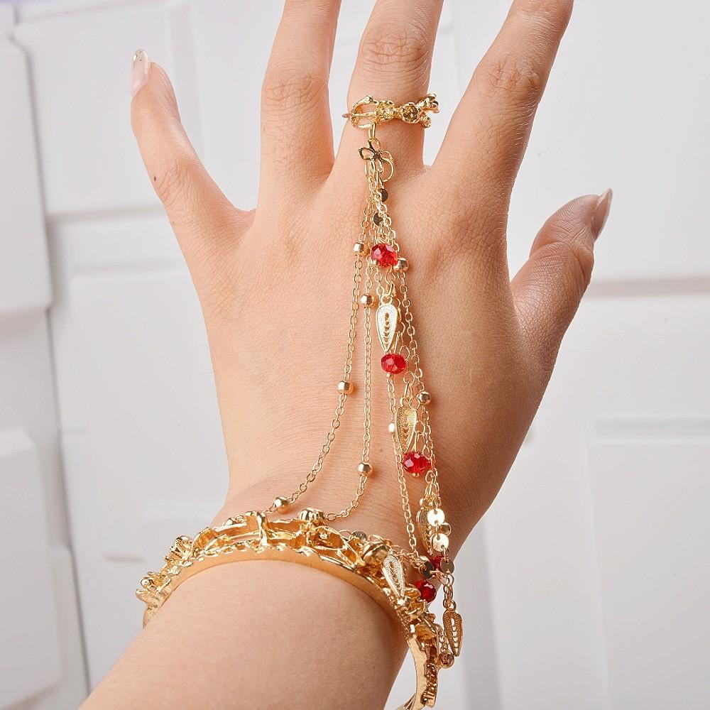 Styl Panna Młoda Zestaw Biżuterii Damskie Nowe Chińskie Akcesoria Antyczna Brygada Klaskający Pierścień Bransoletka Ślubna