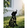 Metal Dog Garden Stakes Set of 2, Cute Puppy Sculpture Outdoor Lawn Art, Weatherproof Yard Decor for Patio, Pet Memorial Gift for Dog Owners