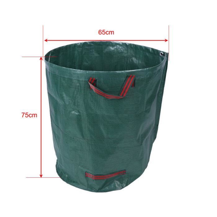 Sacs à déchets de jardin - 2pcs - Capacité 270L - Polypropylène extra-fort - 50kg max