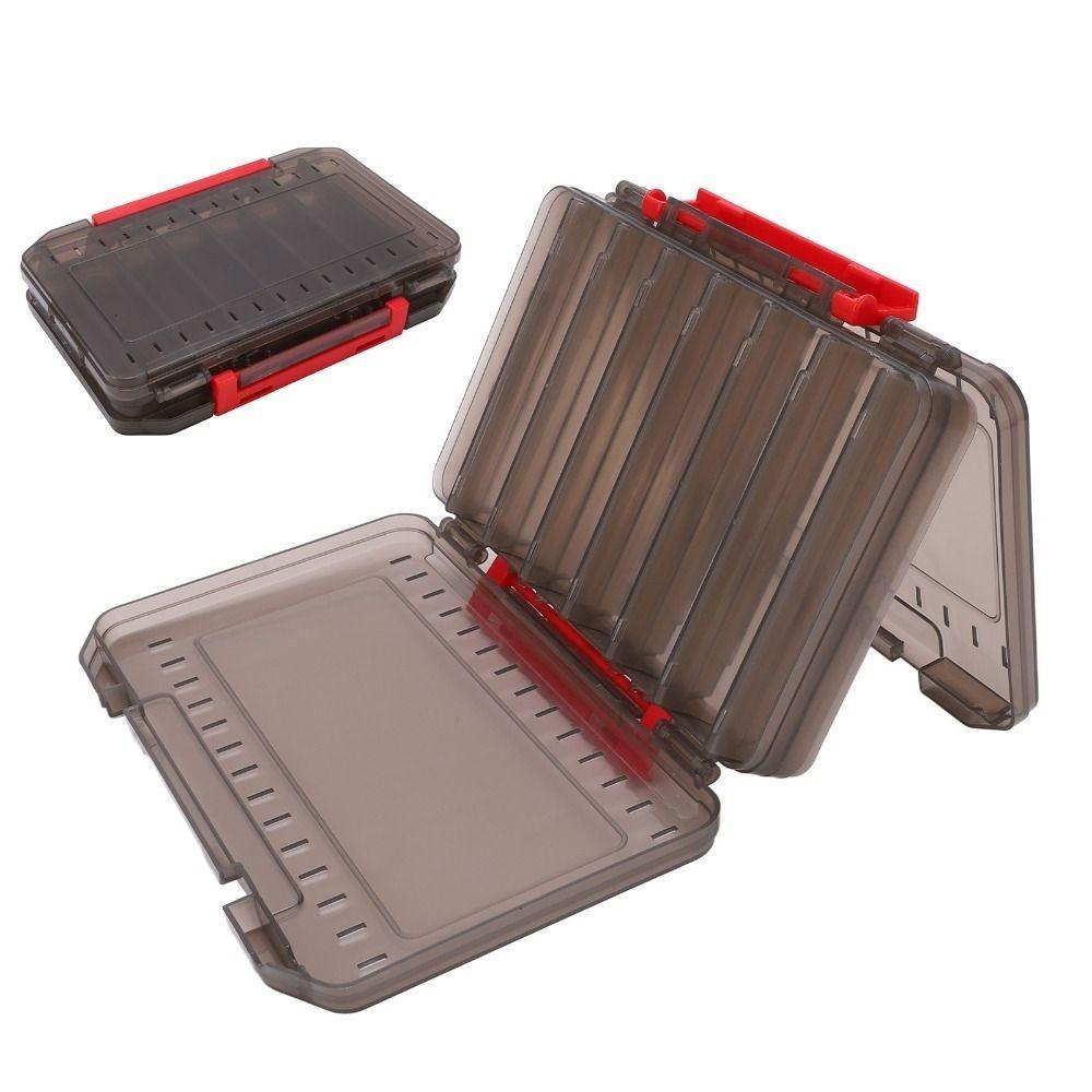 Double Sided Fishing Lure Box 14 Slots with Handle Tackle Box Waterproof Breathable Ventilation Bait Storage Box