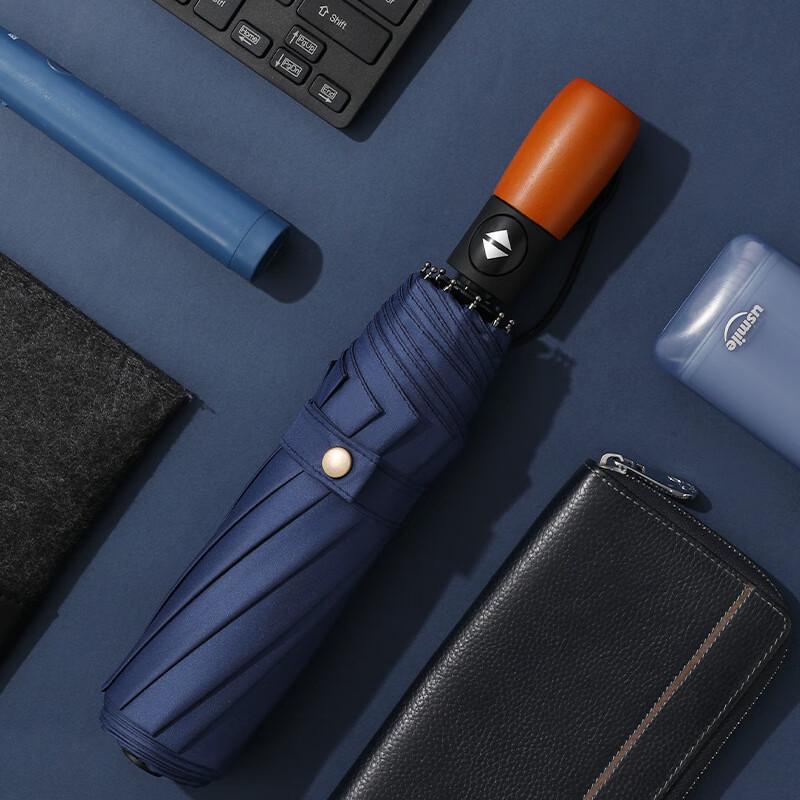 Qing Ruo Xi Automatic Double Windproof Wooden Handle Umbrella