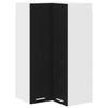 Hanging Corner Cabinet with Door Black Oak and White 57 X 57 X 100 Cm