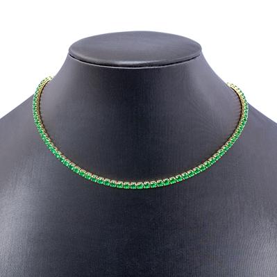 Nidin Fashion Luxury Tennis Chain Women Adjustable Link Necklace Crystal Zircon 7 Colors Choker Gothic Jewelry Gift Gold Plated