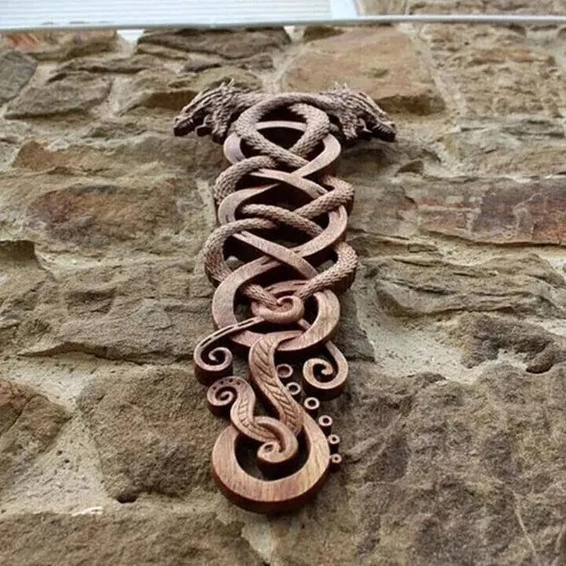 Courtyard Garden Unique Dragon Decor Resin Simulation Dragon Statue Wall Hanging Home Decoration Craft Double Dragon