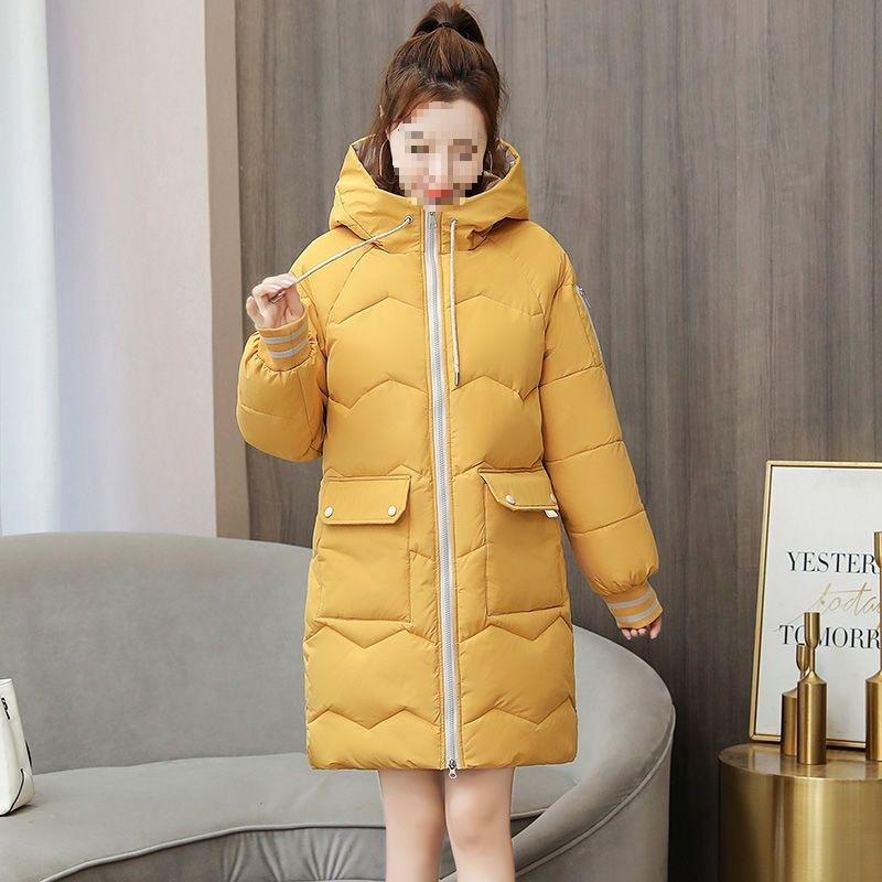 

Winter mid-length down cotton jacket women s plus-size cotton loose cold-proof jacket European and American New S size (within 95 weight)