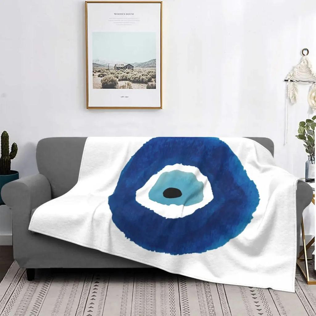 Bohemian blue eyes Printed Blanket for Sofa Bed Travel Camping Living Room Office Conditioning Blanket for All Seasons Gifts