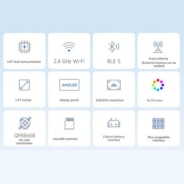 ESP32-S3 1.91" AMOLED CNC (Random Color) - Item No. 28872