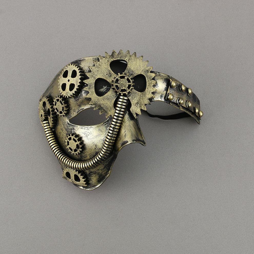 Halloween Masquerade Plastic Mask Cos Party Props Adult European Retro Handsome Men Half Face Mask