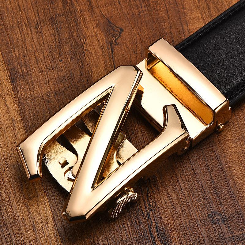 Men'S Automatic Buckle Belt True Two-Layer Cowhide Automatic Buckle High-End Men'S Pants Belt Business Source